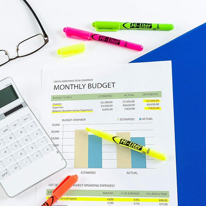 AVERY Hi-Liter Pen-Style Highlighters, Smear Safe Ink, Chisel Tip, 4 Assorted Color Highlighters (23545)