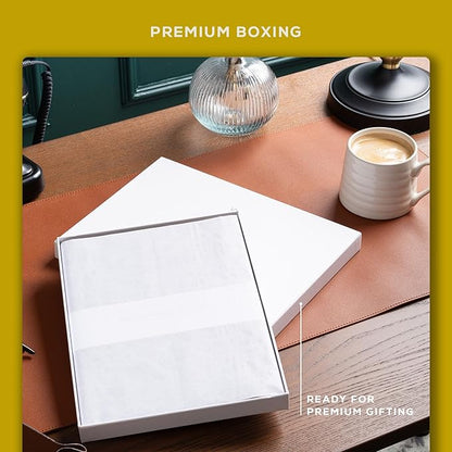 BEECHMORE BOOKS Lined Journal Notebook, 8.5 x 11.5 inch, A4 160 Lined Pages, Hardcover Leather Journals for Women, Men, Writing and Notebooks for Work - 120 GSM Thick Paper, Gifts Box Included