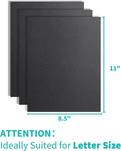 Binditek 200 Pack 16 Mil Sand-Textured Polycover, Midweight Binding Front and Back Covers, Lightly Textured Sand Finish, 8-1/2" x 11", Square Corners, Un-Punched, Black, Office Supplies
