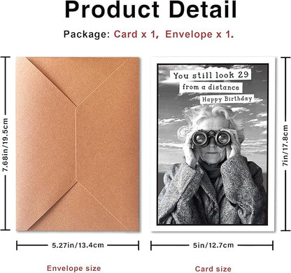 Funny Birthday Card for Old Women, Suitable for 50th, 60th, 70th, 80th, 90th Birthday, Teasing The Years In A Humorous Way.