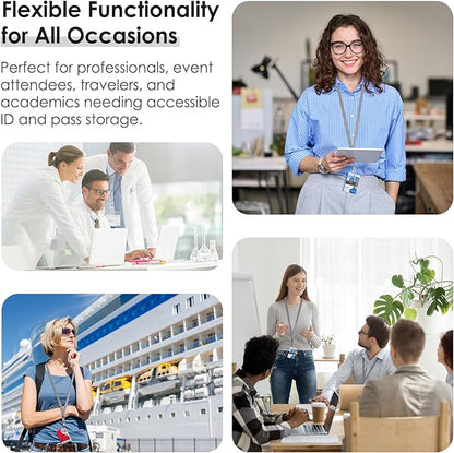 10 Pack Lanyards for ID Badges, Cruise Ship Cards, Keys, Keychain, Long-lasting Neck lanyard Strap with Clasp, Cruise Badge Key Lanyards for Men, Women, Teachers, Kids (Grey)