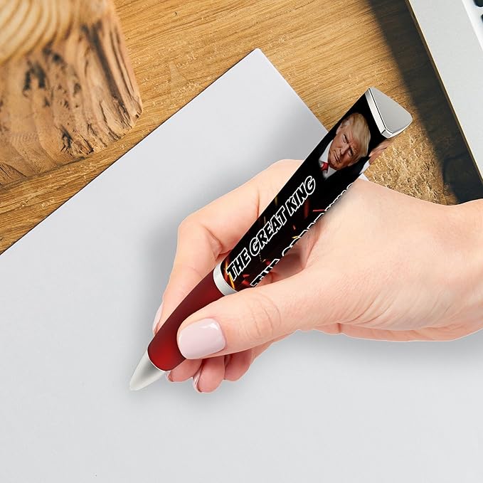 Trump The Great King Ballpoint Pen, MAGA, Trump Merchandise Donald Trump Gifts for Men & Women, Make America Great Again Donald Trump The Great King Pen - Imprinted In The USA (3-Sided Pen)