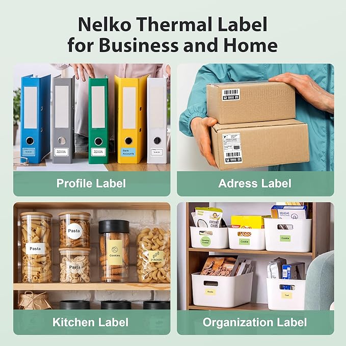 Thermal Labels for Nelko PM220 Label Maker, 2'' x 1.18'' (50x30mm) Thermal Sticker Label, Waterproof, Multi-Purpose Label Tape, 1 Roll of 230 Self-Adhesive Thermal Paper (White)