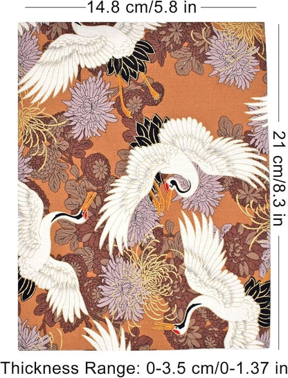 BLBMH Book Covers for Paperbacks Book Cover Fit for 5.5x8.2 inch Adjustable Book Sleeve Cover for A5 Books Softcover Protector for Notebook Planner -Crane