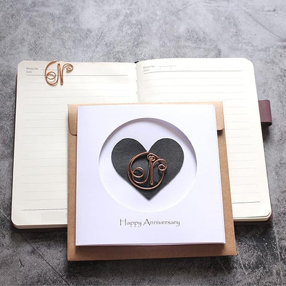 Personalised Initial Birthday Card, Copper Initial, Happy Birthday, Birthday Card, Card for Her, Gift for Her (N)