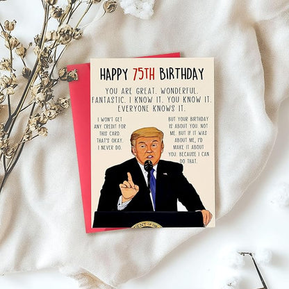 Funny Trump 75th Birthday Gifts for Men Women, Great Donald 75th Birthday Card For Dad Mom, Funny 75 Year Old Bday Gifts for Grandpa, Gifts for 75 Year Old Men