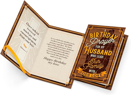 Prime Greetings Religious Birthday Card For Husband, Made in America, Eco-Friendly, Thick Card Stock with Premium Envelope 5in x 7.75in, Packaged in Protective Mailer