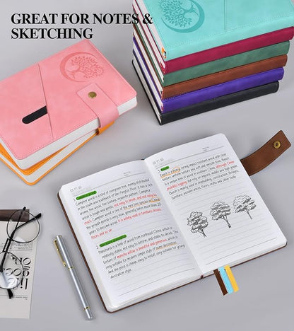 Lined Journal Notebook for Men, A5 Leather Journals for Writing Women, Hardcover Notebooks for Work,School,Note Taking,Travel,Business,Personal daily Diary,200 Page College Ruled (5.9" x 8.4")