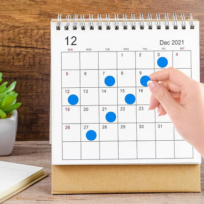 PARLAIM 0.75 inch Diameter Colored Dot Stickers 4 Rolls Pack 4000pcs Blue Round Label Color Coding Marking Stickers Permanent Adhesive for Garage Sale