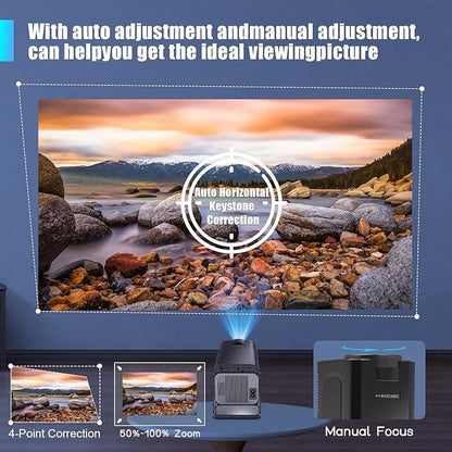 [Netflix-Licensed] Magcubic Projector with Wifi and Bluetooth,Auto Keystone Correction, Voice Asssistant,Smart Projector with Various Officially TV App Built in, HY320 NTV (Black)