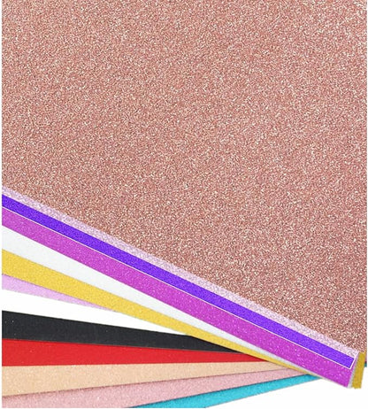 Baisunt 20 Sheets Rose Gold Glitter Cardstock Paper for DIY Art Project, Scrapbook, Birthday Wedding Party Decoration 250GSM(8x12 In, Non Adhesive)