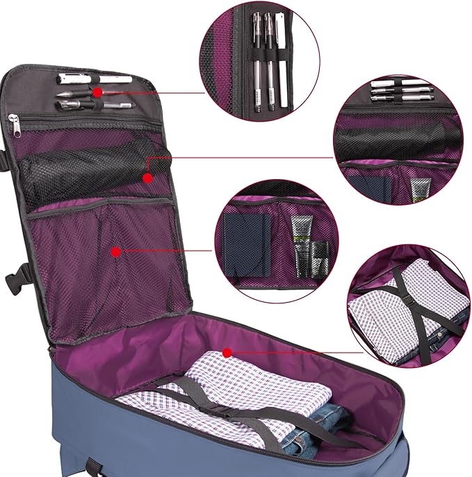 Small Carry-on Personal Item Backpack with luggage strap, Laptop Backpack for Men and Women, Business Travel Gym Sport, Pewter