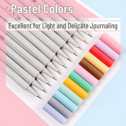 Mr. Pen- Fineliner Pastel Pens, 12 Pack, Pastel Colors, No Bleed Fine Point Pen, No Smudge Fine Tip Markers, Bible / Journal Pens, Drawing / Note Taking Pen