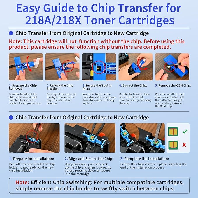 218A Toner Cartridges 4 Pack (No Chip) Compatible Replacement for HP 218A 218X for Color Laserjet Pro 3201dw MFP 3301fdw 3301cdw 3301sdw Printer Ink W2180A W2180X High Yield (BCMY, 4-Pack)