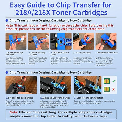 218A Toner Cartridges 4 Pack (No Chip) Compatible Replacement for HP 218A 218X for Color Laserjet Pro 3201dw MFP 3301fdw 3301cdw 3301sdw Printer Ink W2180A W2180X High Yield (BCMY, 4-Pack)