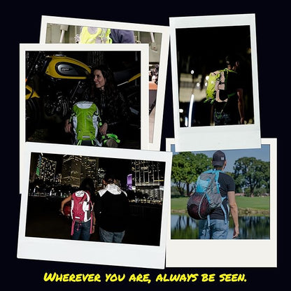 Reflective Motorcycle Backpack Lightweight, Water Resistant Casual Daypack with Laptop Pocket for Safe Commuter, Biking, and Daily Use. 35L Sport bookbag to Avoid Accidents (light blue backpack)