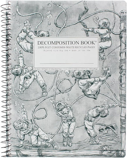 Decomposition Deep Stretch College Ruled Spiral Notebook - 9.75 x 7.5 Journal with 160 Lined Pages - 100% Recycled Paper - Notebooks for School Supplies, Home & Office - Made in USA