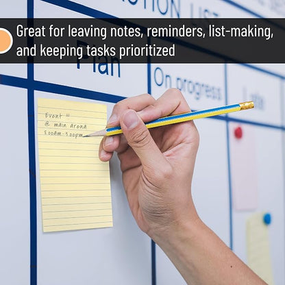 Mr. Pen Vintage Lined Sticky Notes - 4x6, 6 Pads, 45 Sheets, Colorful