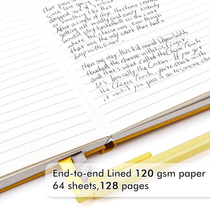 12 Pack Notebooks Journals Bulk with 12 Black Pens, Feela A5 Hardcover Notebook Classic Ruled Journal Set with Pen Holder for School Business Work Travel Writing, 120 GSM, 5.1”x8.3”, Yellow