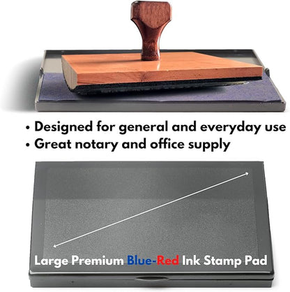 Ink Pad for Rubber Stamps, Stamp Pad for Clear Impression Stamping, Quality Felt Pad Black Ink, Red Ink, Blue Ink L (3.5 * 6.3) (Red & Blue)