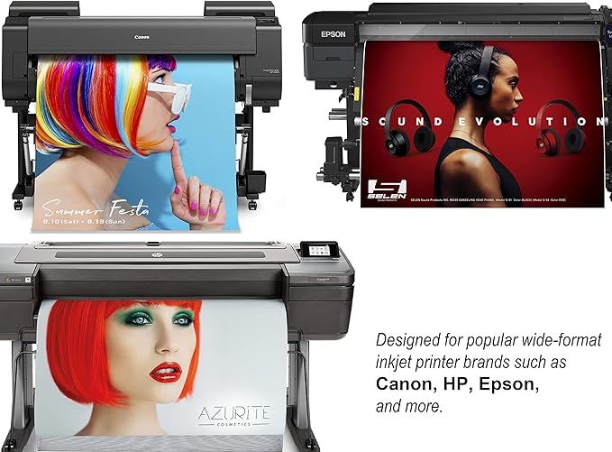 Premium Polyster Matte Canvas Roll, Quick Dry, Wide Format Inkjet Printer Compatible, Perfect for Fine Art, Photography, Giclée Printing, Archival Quality Prints. (24"x100' 290gsm Polyester)