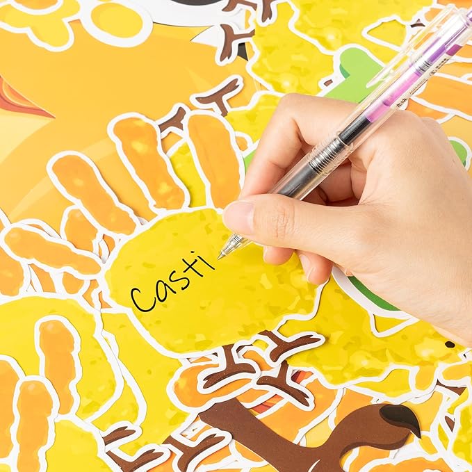 B1ykin 77Pcs Easter Chicks Handprint Bulletin Board Decoration Set, Chick It Out It’s Easter Cutout Chalkboard Wall Decor, Party Border Trim Supply for Elementary Kindergarten Preschool Classroom Home