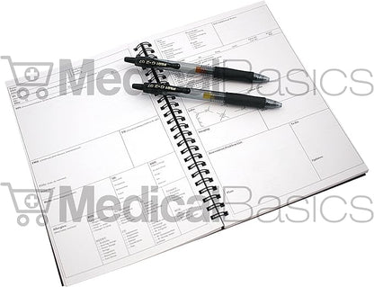 H&P notebook - Medical History and Physical notebook, 100 medical templates with perforations