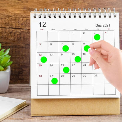 PARLAIM 10 Rolls 3/4" Dot Stickers, 10000 Pack Round Color-Code Circle Labels, Fluorescent Green Sticker for Color Coding