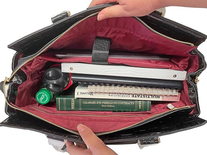 JKM and Company Alligator Compatible With Computer iPad, Laptop Tablet Rolling Tote Bag Briefcase Carryall Bag