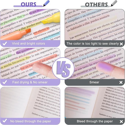 V-Opitos 30 Pack Highlighter in 6 Pastel Colors, No Bleed Highlighters, Bright Highlighters with Soft Chisel Tips, Ideal for Office and School Supplies