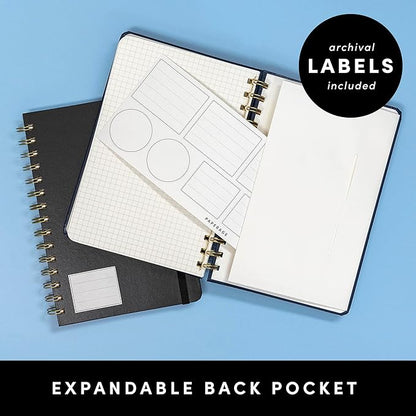 PAPERAGE Graph Paper Spiral Notebook & Journal, (Blush), 160 Pages, Medium 5.5 inches x 8 inches - 100 GSM Thick Graphing Paper, Hardcover, Double-Wire Grid Spiral Notebook