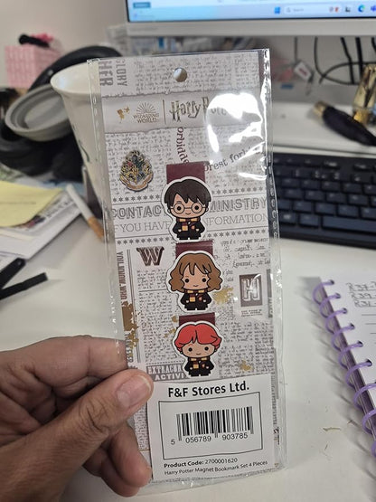 Harry Potter Magnetic Bookmarks Page Clip School University for Kids Teens Women Stocking Stuffers Gifts for Readers Xmas Gifts (Multi 4 Pack)