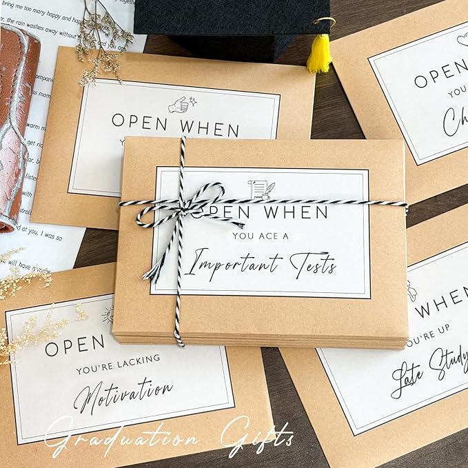 Graduation Gifts - 24 Pcs Open When Envelopes Letters Set - 2025 High School College Students Personalized Emotional Support Present - Best Grad Gift Ideas from Parents for Him Her Boys Girls Friends