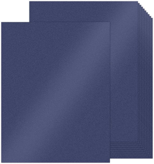 Navy Blue Shimmer Cardstock 8.5 x 11 Navy Blue Paper, Goefun 24 Sheets 80lb Card Stock Printer Paper for Christmas, Invitations, Certificates, Crafts, Card Making