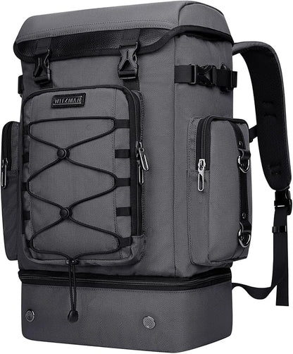 WITZMAN Travel Backpack for Men Women Carry on Bags for Airline Approved Convertible Duffle Luggage Backpack Shoe Compartment（B691 Silvery Grey）