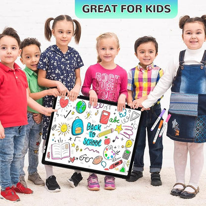 Monthly Calendar Whiteboard, 24"x18" Dry Erase Cork Board Combination for Wall, Magnetic Dry Erase Board, Double-Sided White Board, Portable Board for Office, Kitchen, Planning, Memo, School, Home