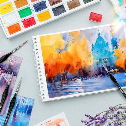 10PC Miniature Paint Brush for Fine Detailing, Mini Small Painting Brushes Set for Art, Crafts, Acrylic, Watercolor, Oil, Model, Face, Warhammer 40k & Paint by Number, Citadel, Figurine (Black)