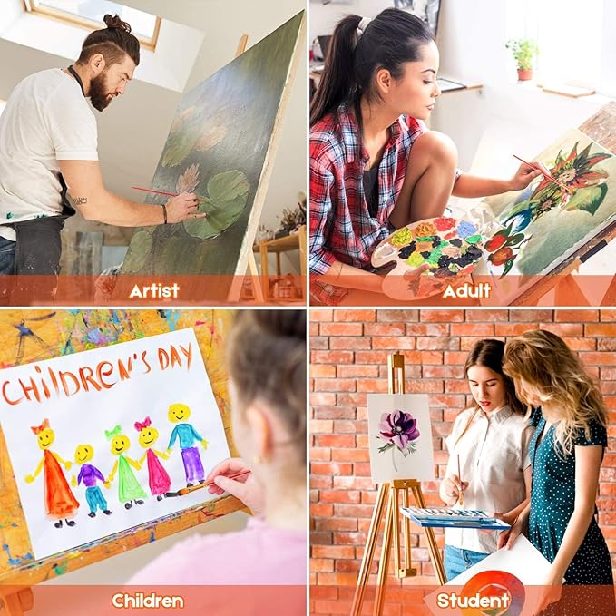 Easter Gifts for Kids, Teen Girl Girls Trendy Stuff, Easter Basket Stuffers, Soucolor Acrylic Paint Brushes Art Set for Acrylic Painting Oil Watercolor Canvas Boards Egg Rock Body Face Nail