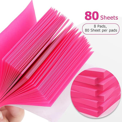 Sticky Notes 3x3 Self-Stick Notes Bright Colors Sticky Notes 8 Pads 80 Sheet/Pad (Rose Red)