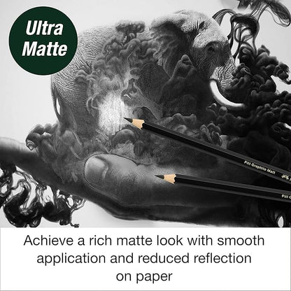 Faber-Castell 3 Count Pitt Graphite Matte Tin - HB, 2B, 4B - Matte Black Graphite Pencils