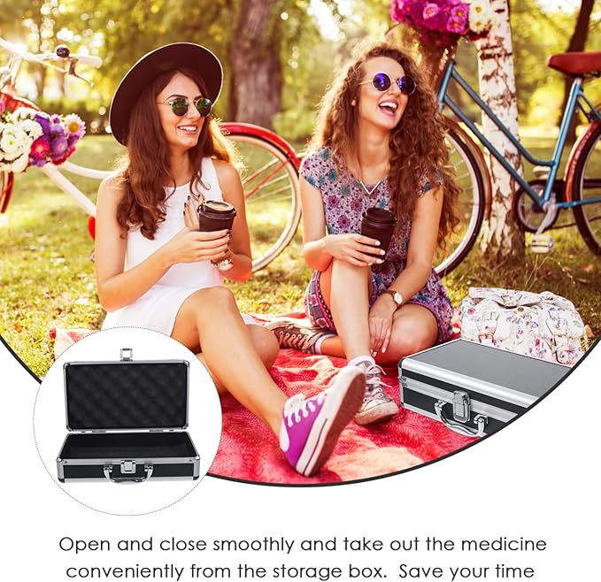 ERINGOGO Aluminum Attache Case - 12inch Lock Metal Briefcase with Ripple Foam, Hard Aluminum Carrying Case for Men, Universal Portable Tool Case for Laptop/Luggage/Instrument Black