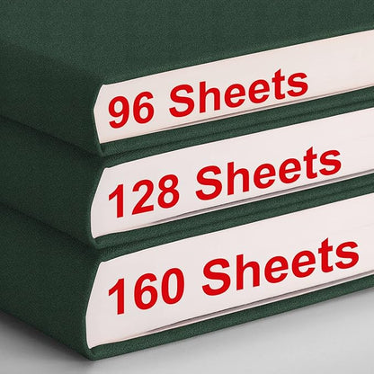 AHGXG Large A4 Notebook College Ruled - 320 Pages Thick Journal for Women and Men, 8.5''×11'', 100gsm Thick Lined Paper, Leather Softcover, for Writing Work School - Green