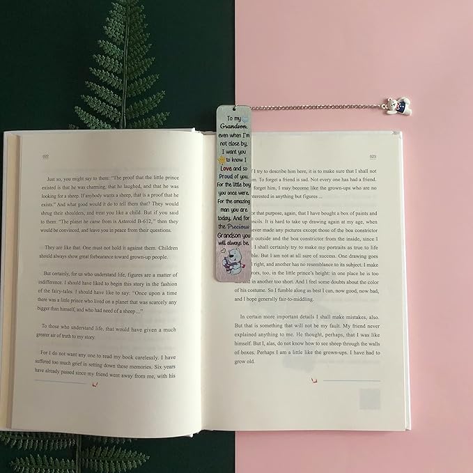 Grandson Bookmarks Birthday Gift Christmas Encouragement Bookmark Teens Graduation Distance Farewell Back to School Present Appreciate Reminder Go to University Love Proud of You Keepsakes Cute Bear