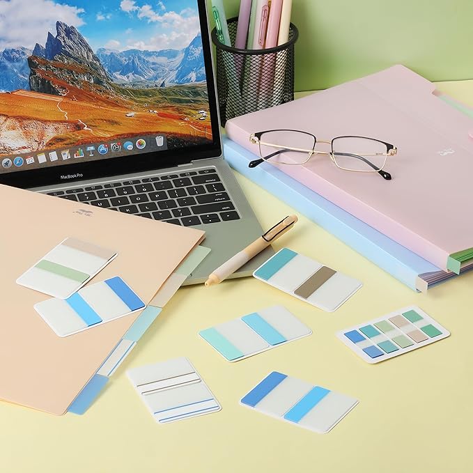 Mr. Pen- Sticky Index Tabs, 500 Pcs, 21 Sets, Colorful Sticky Tabs for Notebooks, Page Markers, Page Tabs for Binders, Page Tabs Sticky Tabs for Books, Notebook Tabs, Book Sticky Tabs for Notebooks