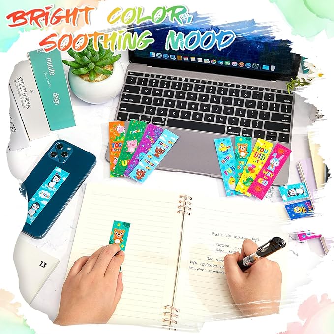 36 Pieces Anxiety Sensory Stickers Cute Fidget Textured Strips Toys Anti Stress Tactile Rough Sensory Calm Textured Strips Adhesives Anxiety Relief for Adults Teens Desk Classroom (Animal Style)