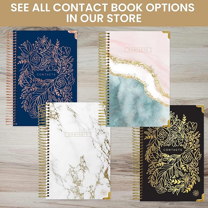 bloom daily planners NEW Address Book with Alphabetical Tabs - Hardcover Phone Book Organizer for Telephone Numbers, Passwords, Birthdays & Anniversaries (6” x 8.25”) - Vintage Floral