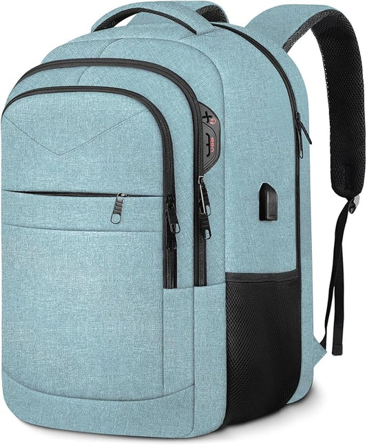 Lapsouno Business Laptop Backpack, Travel Laptop Backpack, Backpack, Anti Theft Sturdy 15.6 Inch TSA Friendly with USB Port, Water Resistant College School Computer Bag Gifts for Men Women,Lake Green