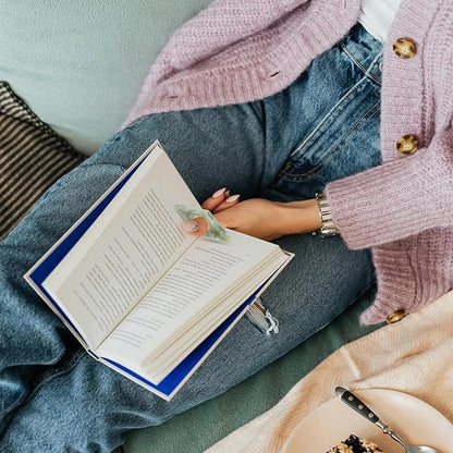 Thumb Page Holder for Reading 2Pack, Energy Pattern Thumb Bookmark, Book Opener Holder, Book Finger Page Holder, Book Accessories for Reading Lovers(Pink and Olive-Green）