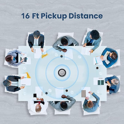 Enther&MAXHUB Bluetooth Speakerphone,USB Conference Speaker with 360° Voice Pickup&6 Microphones,Noise Reduction,Compatible with Zoom,Teams,Skype,Ideal for Professional Conference Call&Home Office