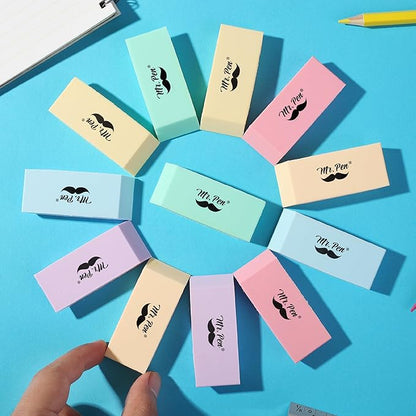 Mr. Pen- Erasers, 48 Pack, Pastel Colors Pencil Eraser, Erasers for Pencils, Mr Pen Erasers, Erasers for School, Large Eraser, Block Erasers for School, Rubber Eraser, Large Erasers for School